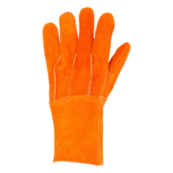 Guantes de Protección Industrial / Carnaza Reforzada / Puño Largo 12.5 cm / Resistencia a Abrasión y Temperaturas Moderadas / Expulsión Rápida