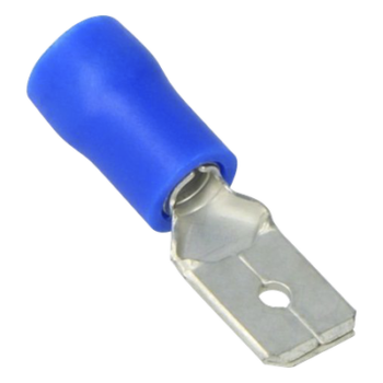 Terminal Macho Aislada / 16 - 14 AWG / Azul / Paquete 25 Piezas / 21.2 x 10.3 x 6.2 mm