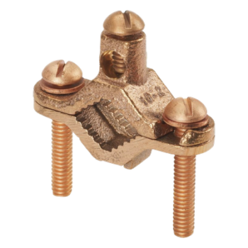 Abrazadera de Tierra Física / Bronce Anticorrosión / Conductor 2 AWG / Entierro Directo / Tubo 12.7 mm a 25.4 mm (0.5 a 1 in)