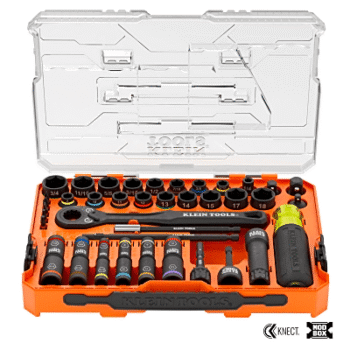 Juego de Dados de Impacto / Paso a Través / 39 Piezas / SAE y Métrico / Sistema KNECT / Adaptador 3/8"