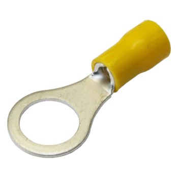 Terminal tipo ojo / 1 /  4" / 12 - 10 AWG / Amarillo / Paquete de 25 piezas.