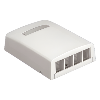 Caja de Montaje en Superficie / 4 Módulos Keystone / ABS / 82.8 x 31.2 x 83.3 mm / Blanco
