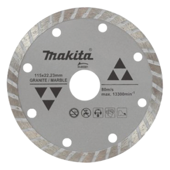 Disco de Diamante Turbo / 4 1/2" / Eje 7/8" / Espesor 1.8 mm / Uso en Seco / Granito, Mármol y Concreto