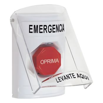 Botón Multipropósito / Montaje Superficie / Tapa Policarbonato / Pre-Alarma Integrada / Texto Español / Compatible ADA / Solo Interior
