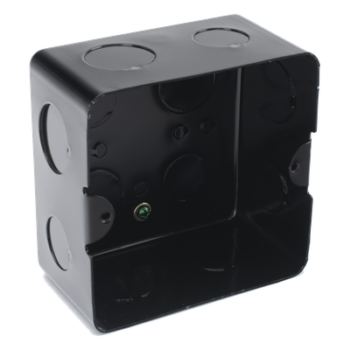 Caja de Registro de Acero Galvanizado, 10x10 cm (3.94x3.94 Pulgadas), Color Negro (11000-00000)