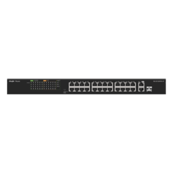 Switch PoE+ No Administrable / 24 Puertos 10/100 PoE+ / 2 Uplinks Gigabit / 1 SFP Combo / 180W / 8.8 Gbps / 1U