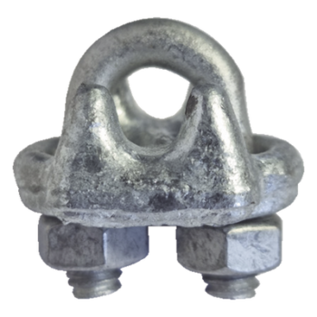 Nudo de Perro Abrazadera / Acero Forjado / Cable 3/16" / Galvanizado Inmersión en Caliente / Torque 15 N.m