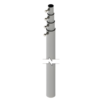 Mástil Telescópico / 12 m (39.4 ft) / 4 Secciones / Carga 6 kg / Diámetro Antena 25 cm / Calibre 20 Galvanizado