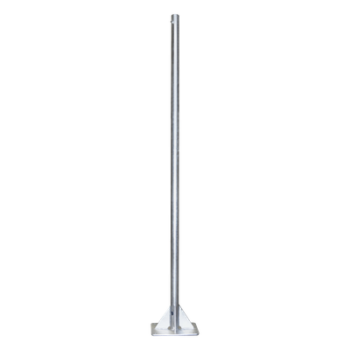 Mástil de Acero / 2 m (6.6 ft) de Altura / Tubo 2" Calibre 18 / Base 30 x 30 cm / Galvanizado por Inmersión en Caliente / Opresor Integrado