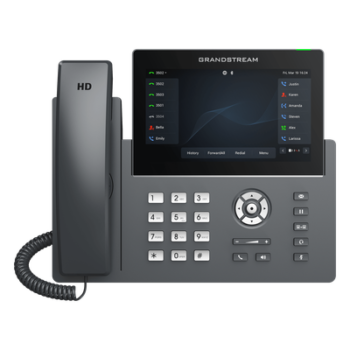 Teléfono IP / 12 Líneas SIP / 6 Cuentas / Pantalla Táctil 7" / Wi-Fi Dual Band / PoE Gigabit / Bluetooth / Audio HD Opus