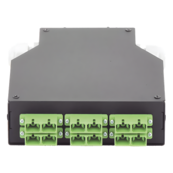 Distribuidor de Fibra Óptica / Riel DIN / 6 Acopladores SC/APC Dúplex Monomodo / Charola 24 Fusiones / 1.57 x 4.96 x 5.59 in