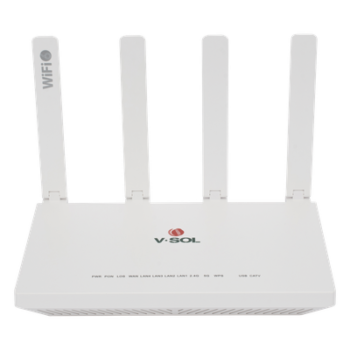 ONU XPON / Wi-Fi 6 AX1500 / 4 Puertos Gigabit / CATV con AGC / 4 Antenas 5 dBi / PON SC/APC
