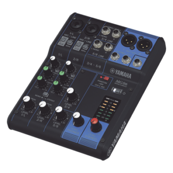 Mezcladora de Audio / 6 Canales / 2 Entradas de Micrófono / 6 Entradas de Línea / Phantom +48 V / Chasis Metálico Compacto
