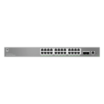 Switch Administrable L2++ / 24 Puertos Gigabit PoE / PoE++ 250W / 2 Puertos SFP+ / 88 Gbps / VLAN 4K / QoS Avanzado