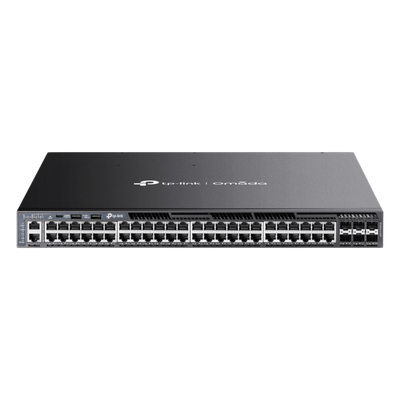 Switch Administrable L3 / 48 Puertos Gigabit / 6 SFP+ 10G / PoE 1440 W / Conmutación 216 Gbps / Ruteo Dinámico / Fuente Redundante