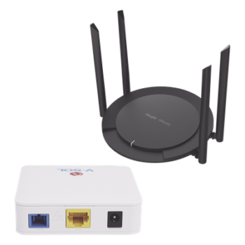 Kit ONU Bridge Dual GPON/EPON / Router Wi-Fi 4 Mesh / 4 Antenas 5 dBi / 5 Modos Operativos
