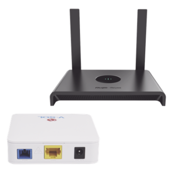 Kit ONU Bridge Dual GPON/EPON / Router Wi-Fi Mesh / 2.4 GHz 2x2 / 3 LAN + 1 WAN / IP41
