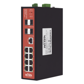 Switch Industrial Administrable PoE / 8 Puertos / PoE Mixto 24V/48V / 802.3bt 60W / -40°C a 80°C / DIN Rail
