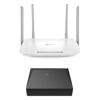 Kit ONU Gigabit / Router Wi-Fi AC1200 / 4 Puertos LAN Gigabit / 4 Antenas Omnidireccionales / Administración Remota TR-069 / IPv6