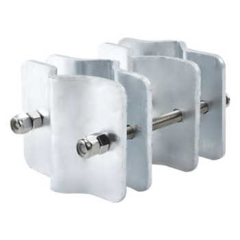Herraje Adaptador de Mástil / Acero A-36 / Galvanizado en Caliente / Diámetro 3/4" a 2-1/4" / 4 Brackets / Tolerancia ±1 mm