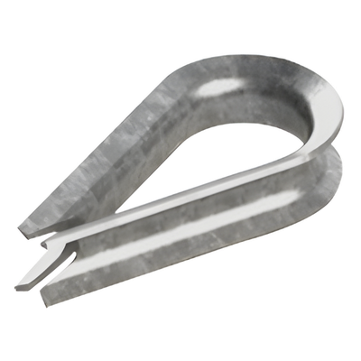 Guardacabo para Cable de Acero / 3/8" (9.5 mm) / Resistencia 4900 kg / Galvanizado por Inmersión / Diseño Ovalado