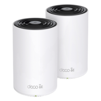 Sistema Mesh Wi-Fi / Wi-Fi 6E AX5400 / Triple Banda 2.4/5/6 GHz / 3 Puertos Gigabit WAN/LAN / 4 Antenas Internas / Gestión App Móvil