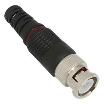 Conector BNC Macho / 75 Ohm / Montaje en Línea / Níquel-Oro-PTFE / Para Cable RG-59