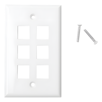 Placa de Pared / 6 Puertos / Keystone / Montaje Vertical / 70 x 115 mm / 2.75' x 4.52' / UL CE ETL