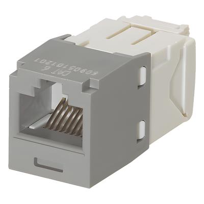 Módulo Jack RJ45 / Cat 6 / 8P8C / Terminación TG Sin Impacto / 2500 Ciclos / Gris
