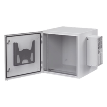 Gabinete Industrial de Pared / 12 UR / Acero Calibre 14 / NEMA 4/12 / IP66 / Aire Acondicionado 800 BTU / Puerta Sólida / 24 x 24 x 24 pulgadas