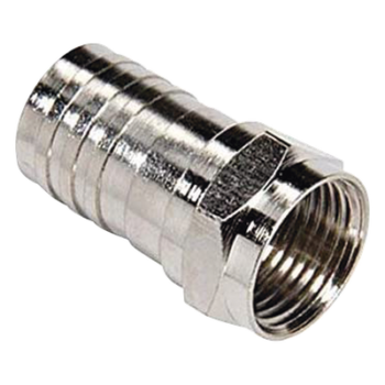 Conector F Macho / Doble Blindaje / Plegable / Bronce Niquelado / RG-6