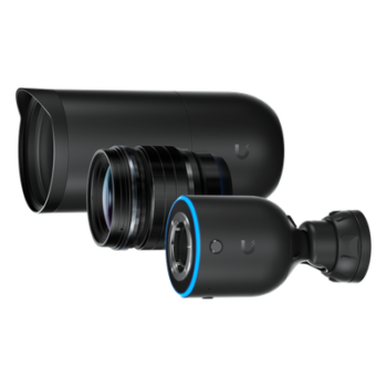 Cámara IP AI DSLR / 4K 8MP 30 fps / Sensor 4/3' 10MP / Lente 45 mm / Ángulo 21.6° / PoE+ 17.77 W / IPX5