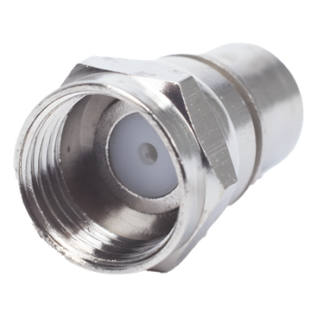 Conector F Macho / Plegable con PIN / Cable RG-6 / Cuerpo Bronce Niquelado / Contacto Oro / Aislante Teflón