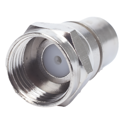 Conector F Macho / Plegable con PIN / Cable RG-6 / Cuerpo Bronce Niquelado / Contacto Oro / Aislante Teflón