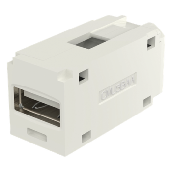 Módulo Acoplador / USB 2.0 / Hembra a Hembra / Tipo Mini-Com / Blanco Mate / 1 Espacio
