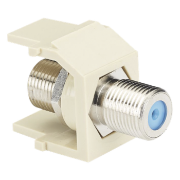 Módulo Acoplador Coaxial Tipo F / Keystone / 75 Ohms / 3.0 GHz / 1.17 x 0.86 pulgadas / Blanco Mate