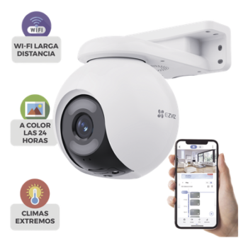Cámara IP PT / 4 Megapixel / ColorFULL Visión Nocturna / Wi-Fi 2.4 GHz / Cobertura 360° / Detección AI Humano/Vehículo / IP65