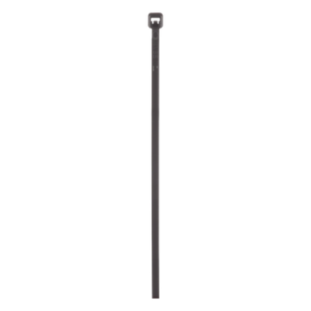 Cincho de Nylon 6.6 de Bloqueo, 203 mm largo x 2.5mm ancho, Color Negro, Exterior Resistente a Rayos UV, Paquete de 100pz