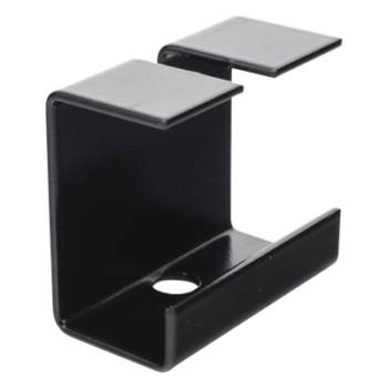 Grapa de Suspensión para Escalera Tubular / 1.5" de Peralte / 12" de Ancho / Acero al Carbón / Recubrimiento Epóxico Negro