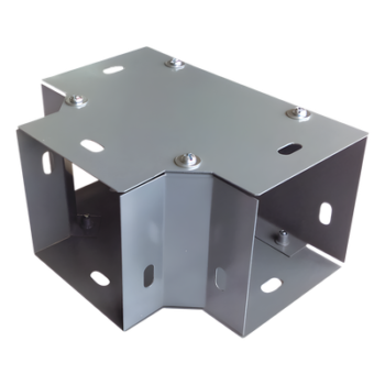 Derivación T Horizontal para Ducto / 100 x 100 mm (3.94 x 3.94 pulg.) / Acero al Carbón / Acabado Gris