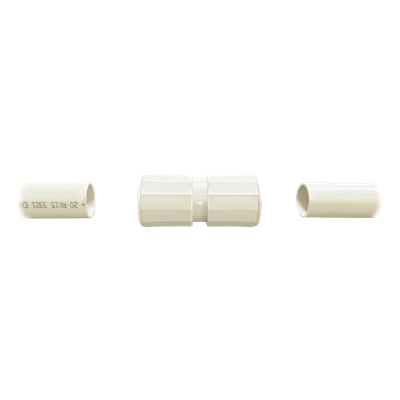 Cople de Unión IP67 / Tubería Rígida 20 mm (3/4') / Libre de Halógenos / Auto-Extinguible / Sin Pegamento / Hermético