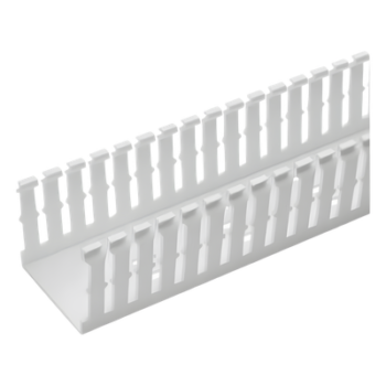 Canaleta Ranurada / 2.25 in Ancho / 3.14 in Alto / 6 ft Largo / PVC Sin Plomo / UL94V-0 / Blanco