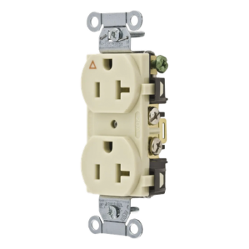Contacto Dúplex Conexión a Tierra Aislada/ 20 A 125 V/ 2 polos 3 Hilos/ Color Marfil/ Nema 5- 20R/ Grado Comercial.