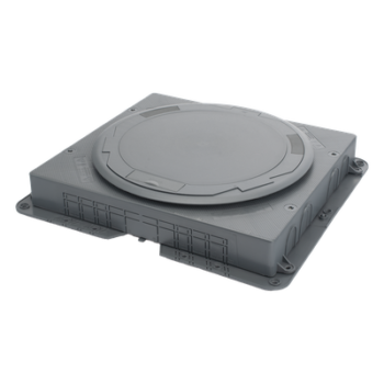 Caja de Instalación Empotrada / Profundidad Reducida / Cubeta para Concreto / Acabado al Ras del Piso / Mecanismos Energía y Datos