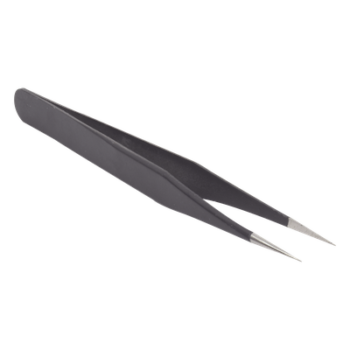 Pinzas Antiestáticas / Acero Inoxidable / Recubrimiento ESD / Mango Ancho / Punta Afilada / 12.3 cm (4.8 in) / 17 g