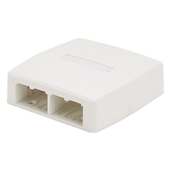 Caja de Montaje en Superficie / 4 Puertos Mini-Com / ABS / Blanco Mate / 3.75 x 1.18 x 3.70 pulg
