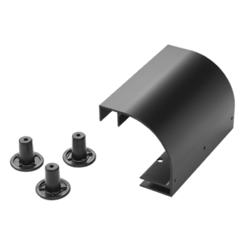 Kit de Bajada de Cable / Escalerilla 12" (305 mm) / Aluminio Recubierto en Polvo / RAL 9005 Negro / Grosor 2.5 mm / Radio de Curvatura Integrado
