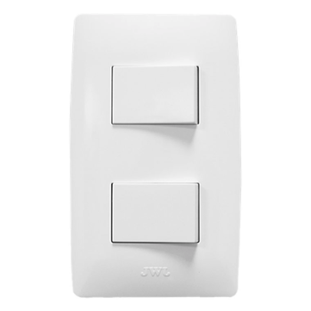Apagador Escalera Doble / 127 V~60 Hz / 10 A / 11.8 x 7.8 x 3 cm / 4.6 x 3.1 x 1.2 in / Blanco