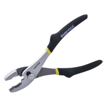 Pinza para Mecánico / 8" / Triple Mordaza Recta y Curva / Acero 1055 Templado / Mango de Vinil