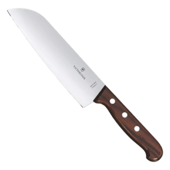 Cuchillo Santoku / Hoja 17 cm / Filo Recto con Alvéolos / Mango Maple / 0.103 kg / Diseño Japonés